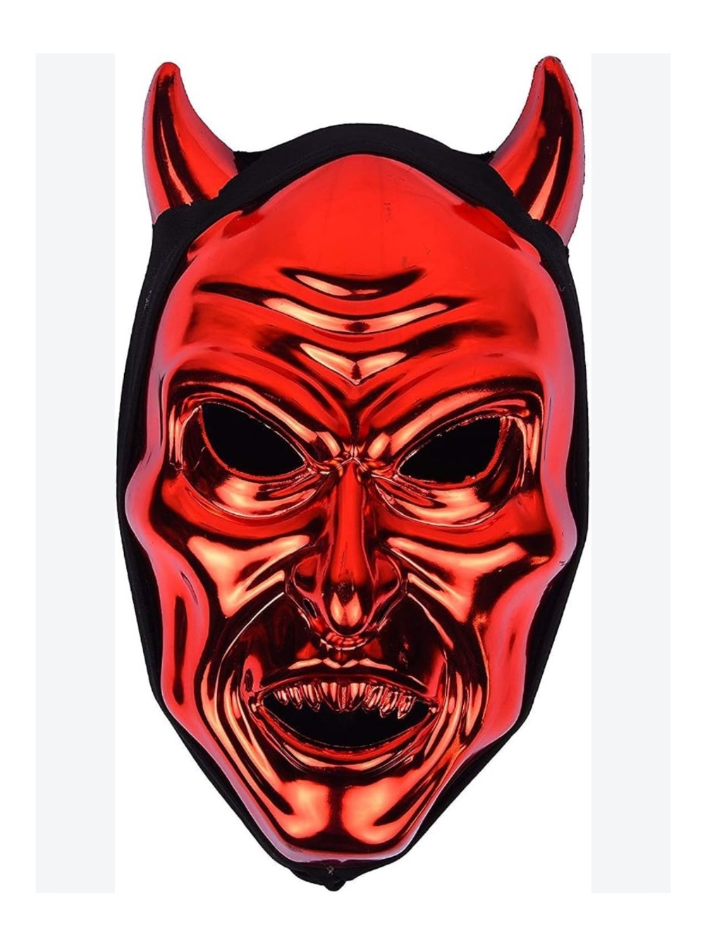 Shiny Red Devil Horn Mask - Halloween Costume Accessory adult size